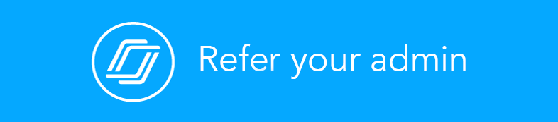 A header with blue background and the text 'Refer your admin' and the Nearpod logo on it.